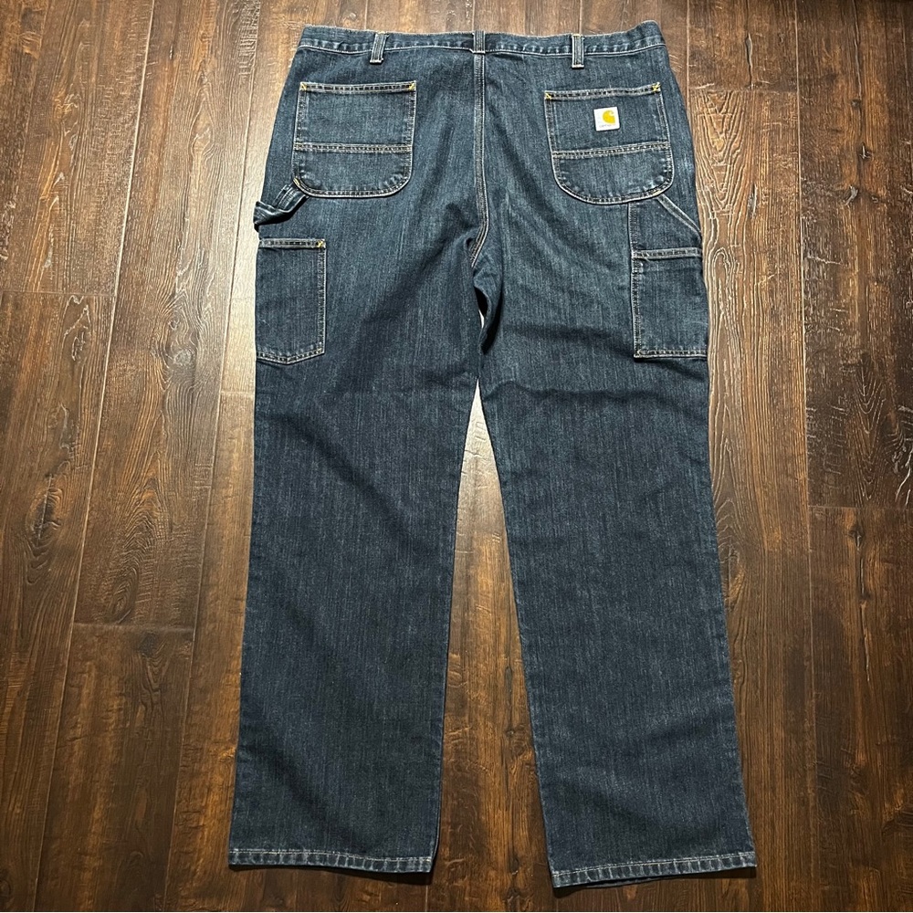 Carhartt Relaxed Fit Carpenter Style Work Dark Wash Jeans  Pants Men's 42 X 32